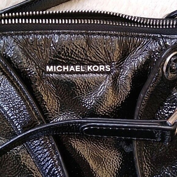 Michael Kors Sadie Satchel Tote Lg Soho Designer Patent Leather Moto Convertible - Picture 3 of 10